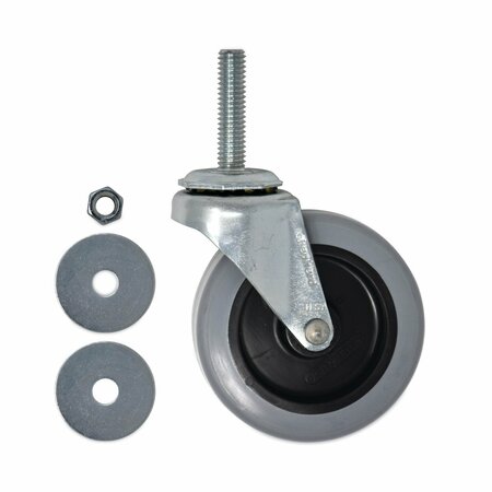 RUBBERMAID COMMERCIAL Replacement Bayonet-Stem Swivel Casters, Threaded Stem 0.26 in.x2 in., 3 in. Hard Urethane Wheel, Gray FG3530L10000